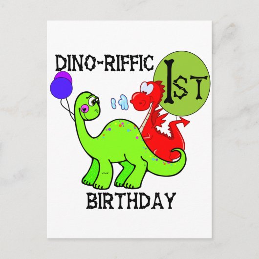 Dinosaurus Eerste Verjaardag Tshirts en geschenken Briefkaart (Voorkant)