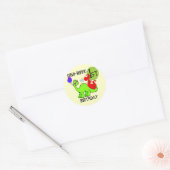 Dinosaurus Eerste Verjaardag Tshirts en geschenken Ronde Sticker (Envelop)