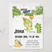 Dinosaurus eerste verjaardag uitnodiging (Voorkant)