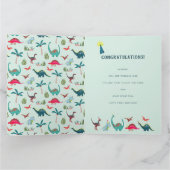 Dinosaurus eerste verjaardagskaart voor een jongen kaart (Binnen)