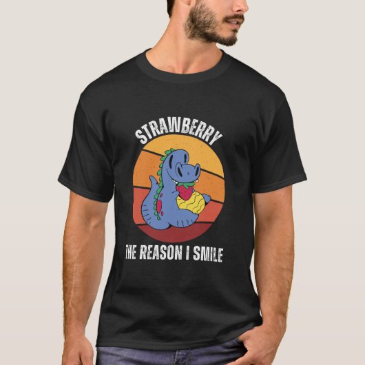 Dinosaurus eet aardbei, de reden waarom ik naar aa t-shirt (Voorkant)
