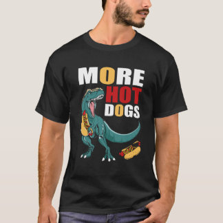 Dinosaurus eet een hotdog t-shirt