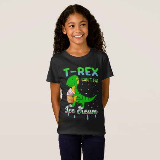 Dinosaurus eet ijs t-shirt (Voorkant volledig)