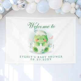 Dinosaurus-ei Mooie Baby Shower Welkombanner Spandoek