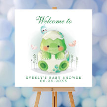 Dinosaurus Ei Schattige Waterverf Baby Shower Welk