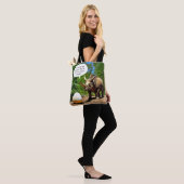 Dinosaurus Ei Triceratops Dino Dierlijke Humor Gra Tote Bag (Op model)