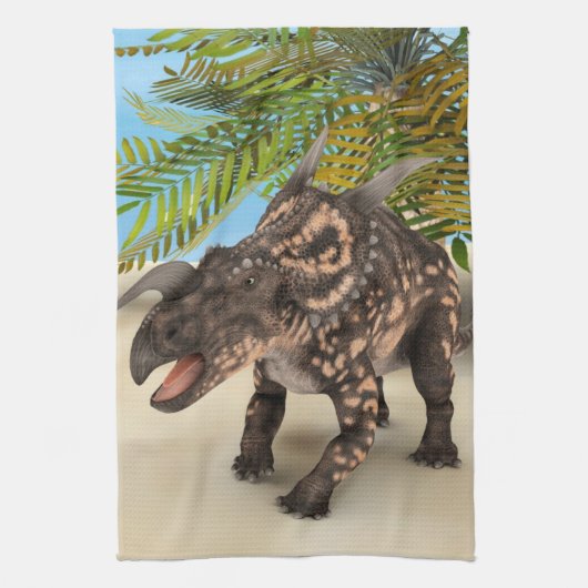 Dinosaurus Einiosaurus Theedoek (Verticaal)