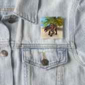 Dinosaurus Einiosaurus Vierkante Button 5,1 Cm (In situ)