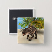 Dinosaurus Einiosaurus Vierkante Button 5,1 Cm (Voorkant /achterkant)