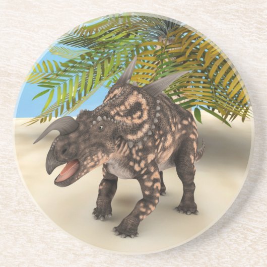 Dinosaurus Einiosaurus Zandsteen Onderzetter (Voorkant)