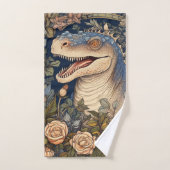 Dinosaurus en bloemen art nouveau stijl handdoek (Handdoek)