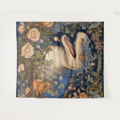 Dinosaurus en bloemen art nouveau stijl wandkleed (Voorkant (horizontaal))