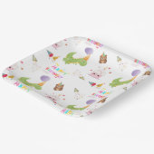 Dinosaurus en Cupcake Happy Birthday Design Papieren Bordje (Gebogen)