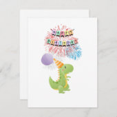 Dinosaurus en Cupcake Verjaardag (Voorkant / Achterkant)