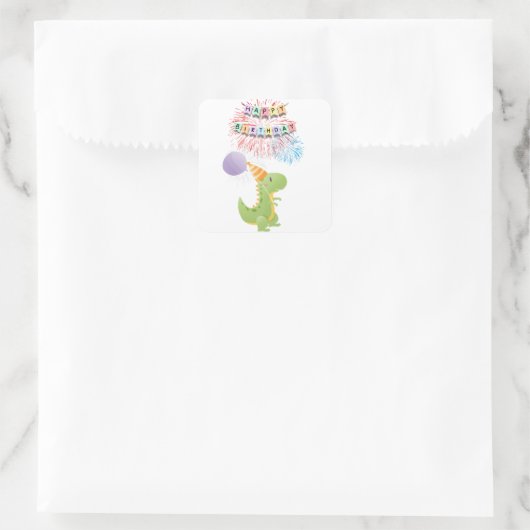 Dinosaurus en Cupcake Verjaardag Stickers (Tas)