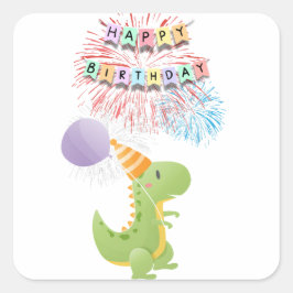 Dinosaurus en Cupcake Verjaardag Stickers