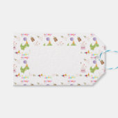 Dinosaurus en Cupcake Verjaardagsontwerp Cadeaulabel (Voorkant (Horizontaal))