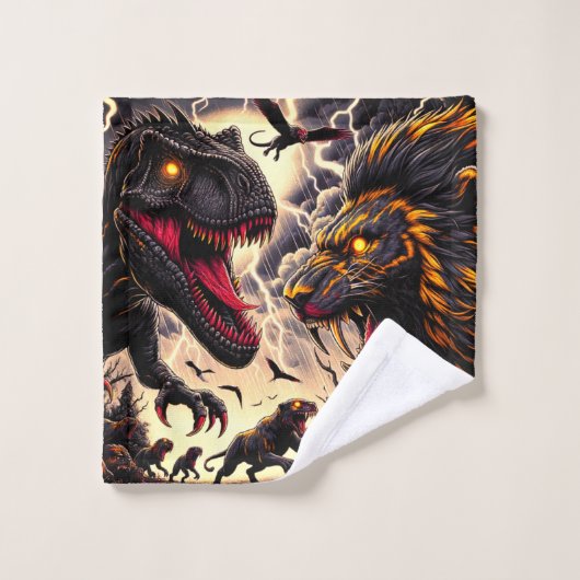 Dinosaurus en Leeuw Washandje (Wasdoekje)