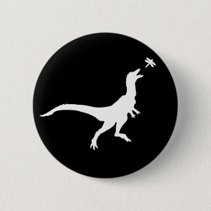 Dinosaurus en Libel Knop Ronde Button 5,7 Cm