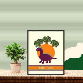 Dinosaurus en palmen poster
