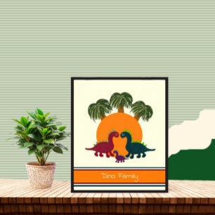 Dinosaurus en palmen poster