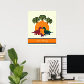 Dinosaurus en palmen poster (Thuiskantoor)