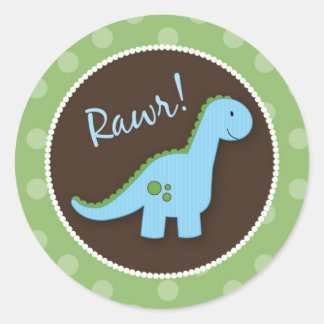 Dinosaurus envelop afdichtingen, Baby shower gunst Ronde Sticker