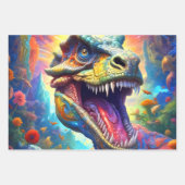 Dinosaurus Fantasy T-Rex Inpakpapier Vel (Voorkant 3)