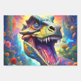 Dinosaurus Fantasy T-Rex Inpakpapier Vel