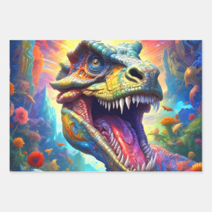 Dinosaurus Fantasy T-Rex Inpakpapier Vel