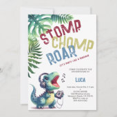 Dinosaurus Feest Bewegingen Stomp Chomp Brul Jonge Kaart (Voorkant)