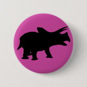 Dinosaurus Feest Roze Ronde Button 5,7 Cm (Voorkant)