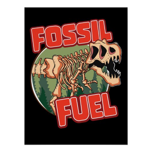 Dinosaurus "Fossiele brandstof" Perfect Poster (Voorkant)