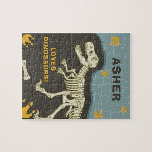 Dinosaurus Fossiele Naam Legpuzzel (Horizontaal)