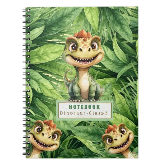 Dinosaurus Foto Spiraal Notebook Met Aangepaste Na Notitieboek (Voorkant)