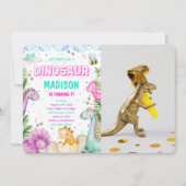 Dinosaurus Foto Uitnodiging (Voorkant)