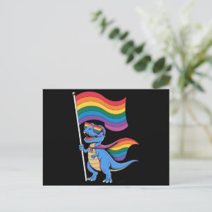 Dinosaurus Gay Pride LGBT Regenboogvlag  Briefkaart