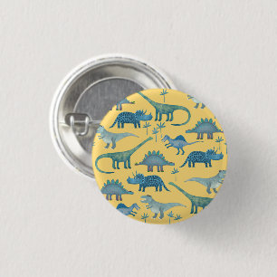 Dinosaurus Geel Ronde Button 3,2 Cm