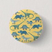 Dinosaurus Geel Ronde Button 3,2 Cm (Voorkant)