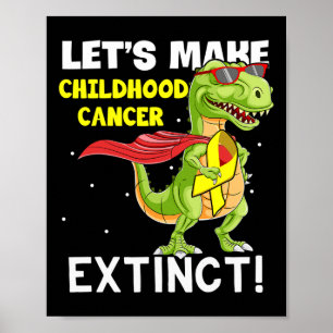 Dinosaurus Gele Lint Kinderkanker Bewustzijn Poster