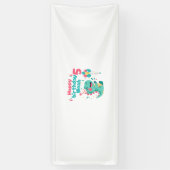 Dinosaurus Gelukkige Verjaardag Jongen Banner Bewe (Verticaal)