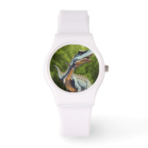 Dinosaurus gepersonaliseerd & aangepaste witte hor horloge