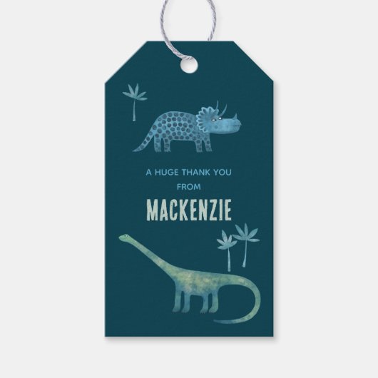 Dinosaurus gepersonaliseerd dank u cadeaulabel (Voorkant)