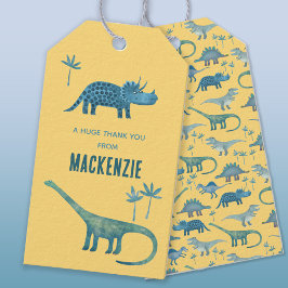 Dinosaurus gepersonaliseerd dank u cadeaulabel