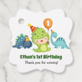 Dinosaurus Gift Labels - Baby Boy 1e Verjaardagsgu (Voorkant)