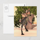 Dinosaurus gigantoraptor briefkaart (Voorkant / Achterkant)