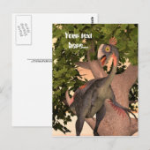 Dinosaurus gigantoraptor briefkaart (Voorkant / Achterkant)