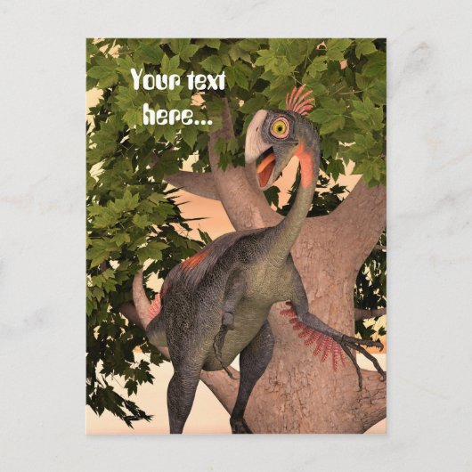 Dinosaurus gigantoraptor briefkaart (Voorkant)