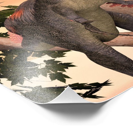 Dinosaurus gigantoraptor foto afdruk (Hoek)