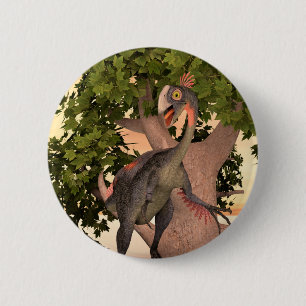 Dinosaurus gigantoraptor ronde button 5,7 cm